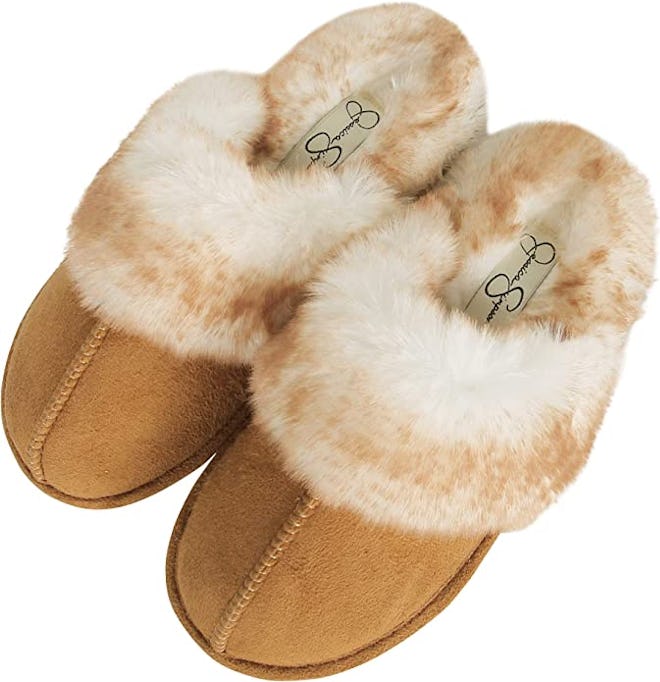 Jessica Simpson Faux Fur Memory Foam Slippers