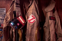 The 'Ghostbuster' suits for guests to check out in the firehouse. 