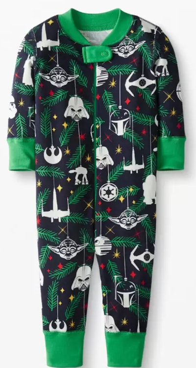 This 'Star Wars' Baby Zip Sleeper is one of the best Hanna Andersson holiday pajama options.