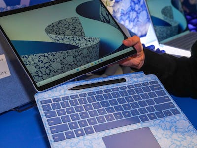 The Surface Pro 9 and its magnetic keyboard.