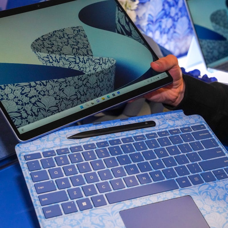 The Surface Pro 9 and its magnetic keyboard.