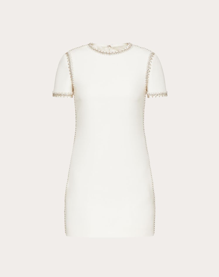Valentino cream embellished mini dress