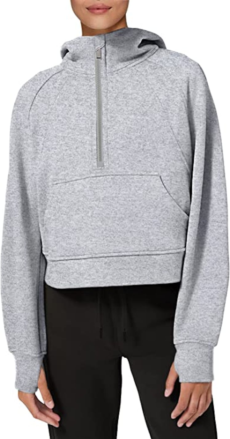 LASLULU Fleece Lined 1/2 Zipper Sweatshirt
