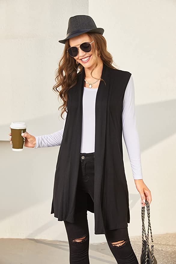 Beyove Lightweight Sleeveless Draped Vest