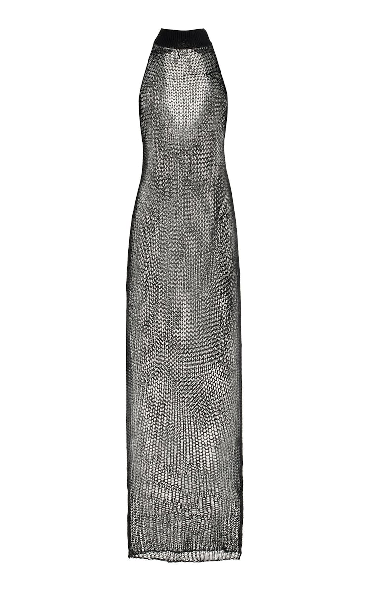 Ludovic de Saint Sernin black fishnet sheer dress