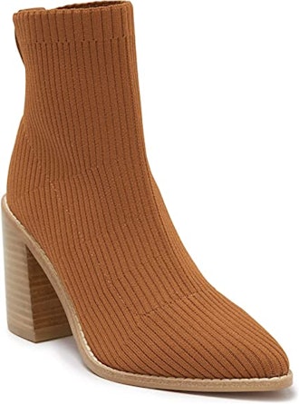 Coutgo Ribbed Knit Ankle Boots 