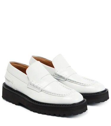 Dries Van Noten Leather Penny Loafers best work shoes for returning to office