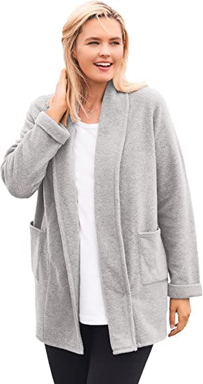 Woman Within Microfleece Cardigan