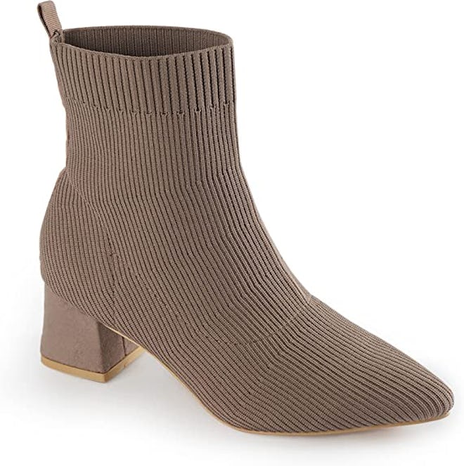 Trary Pointed Toe Knit Ankle Booties