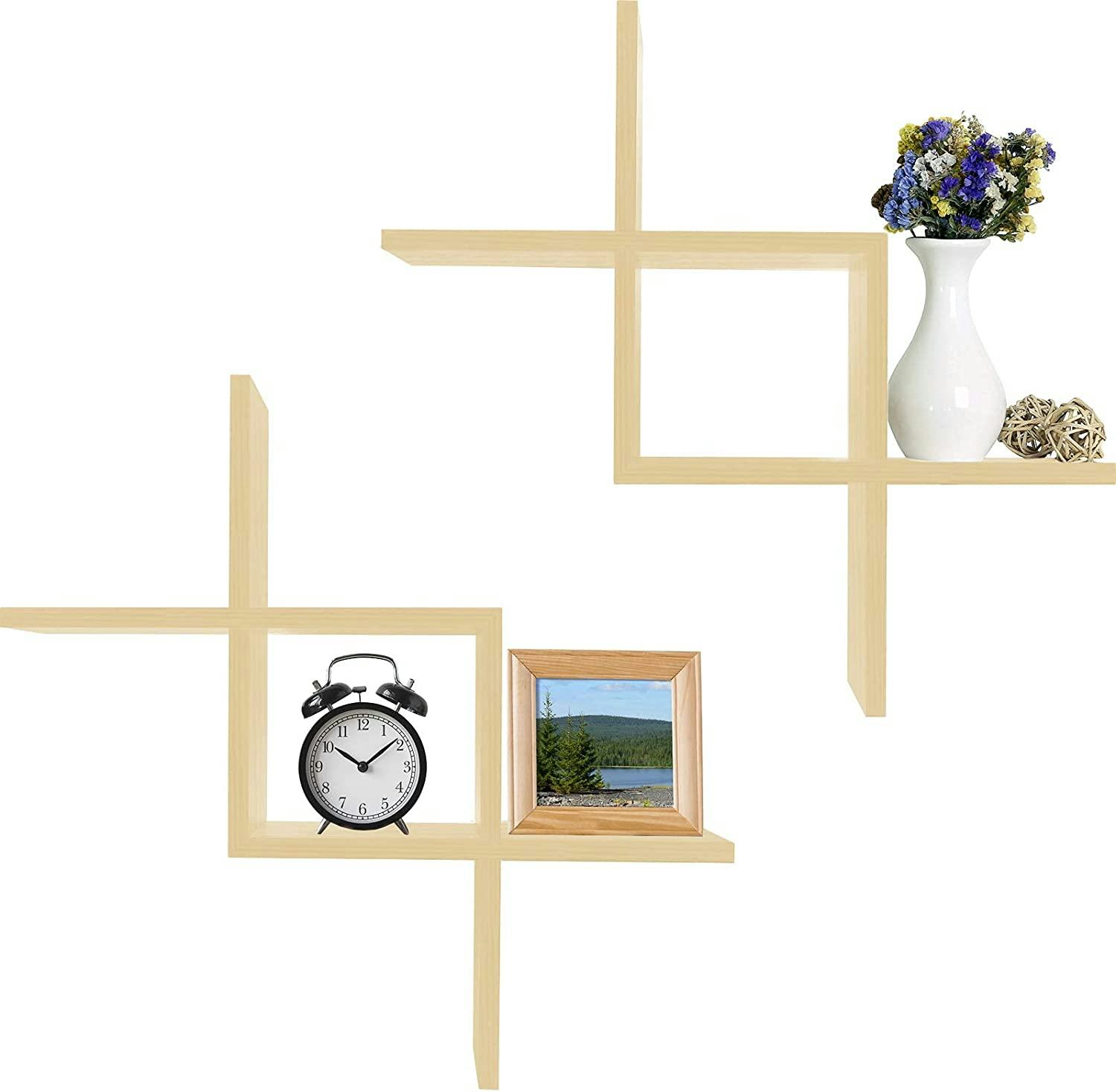 Greenco Criss Cross Floating Shelves