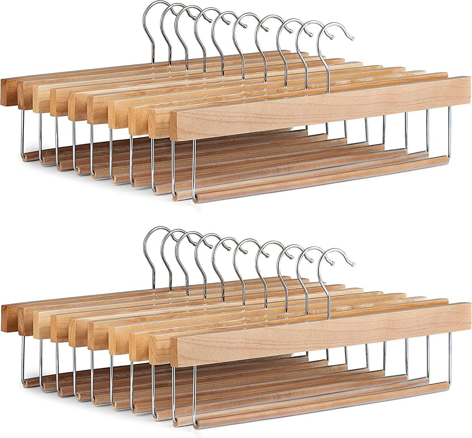 Zober Wooden Pants Hangers (20 Pack)
