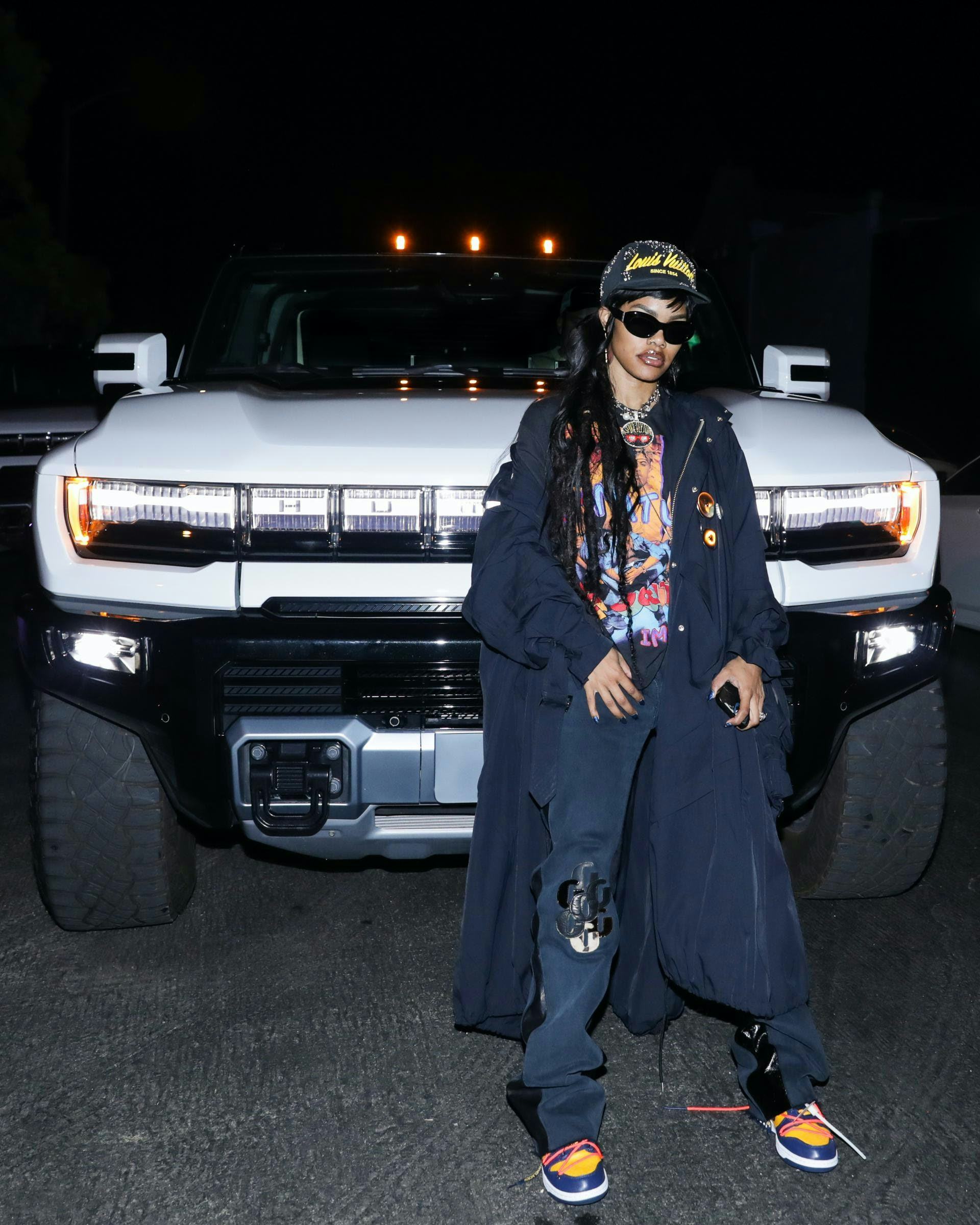 Teyana Taylor attends GMC, Don C and Showstudio’s Hummer EV experience in Los Angeles on October 11.