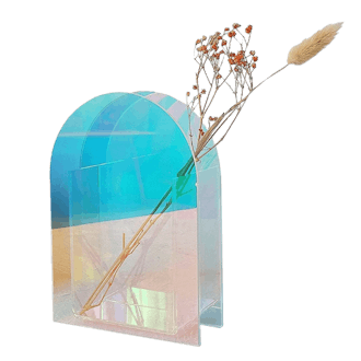 Iridescent Rainbow Acrylic Vase