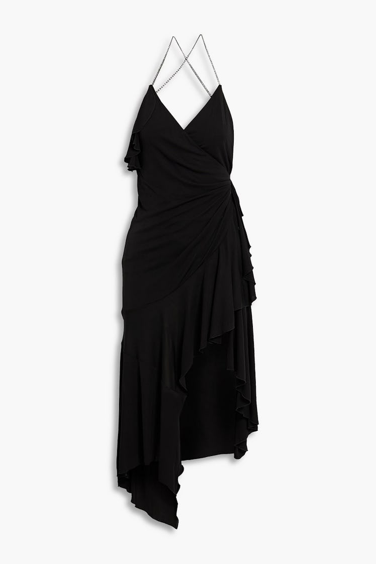 Philosophy di Lorenzo Serafini black asymmetrical slip dress