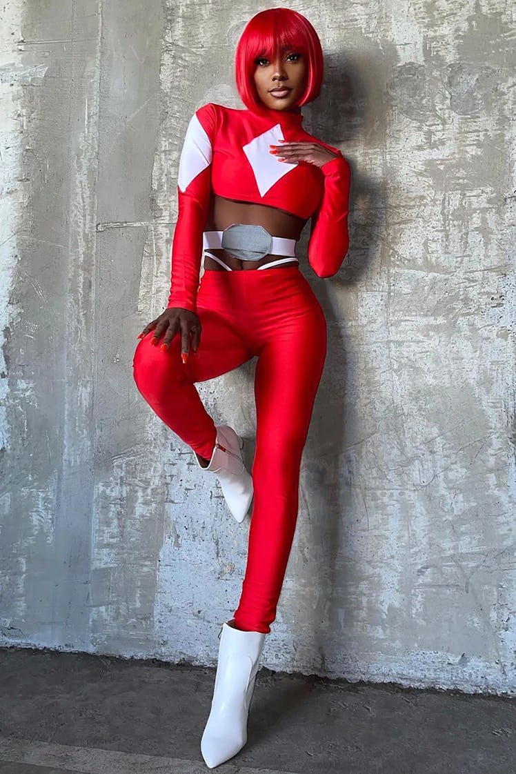 Red Halloween costumes for 2022 include Fashion Nova’s Red Power Ranger Costume with a crop top, leg...