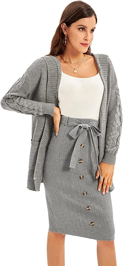 GRACE KARIN Ribbed Sweater Skirt