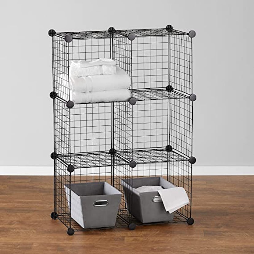 Amazon Basics 6-Cube Wire Grid Storage Shelves
