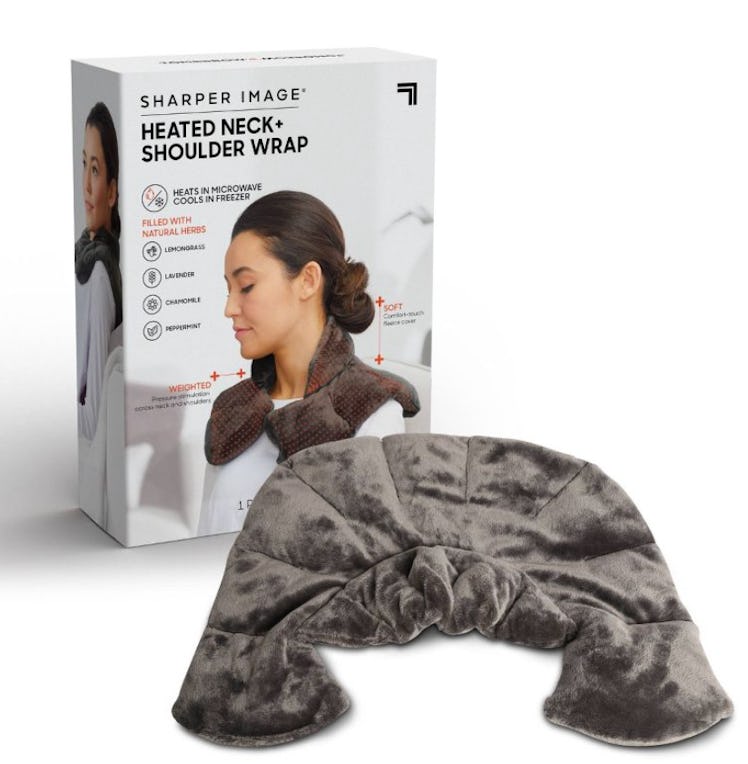 This heated neck and shoulder wrap is one of the self-care products to take home for the holidays. 