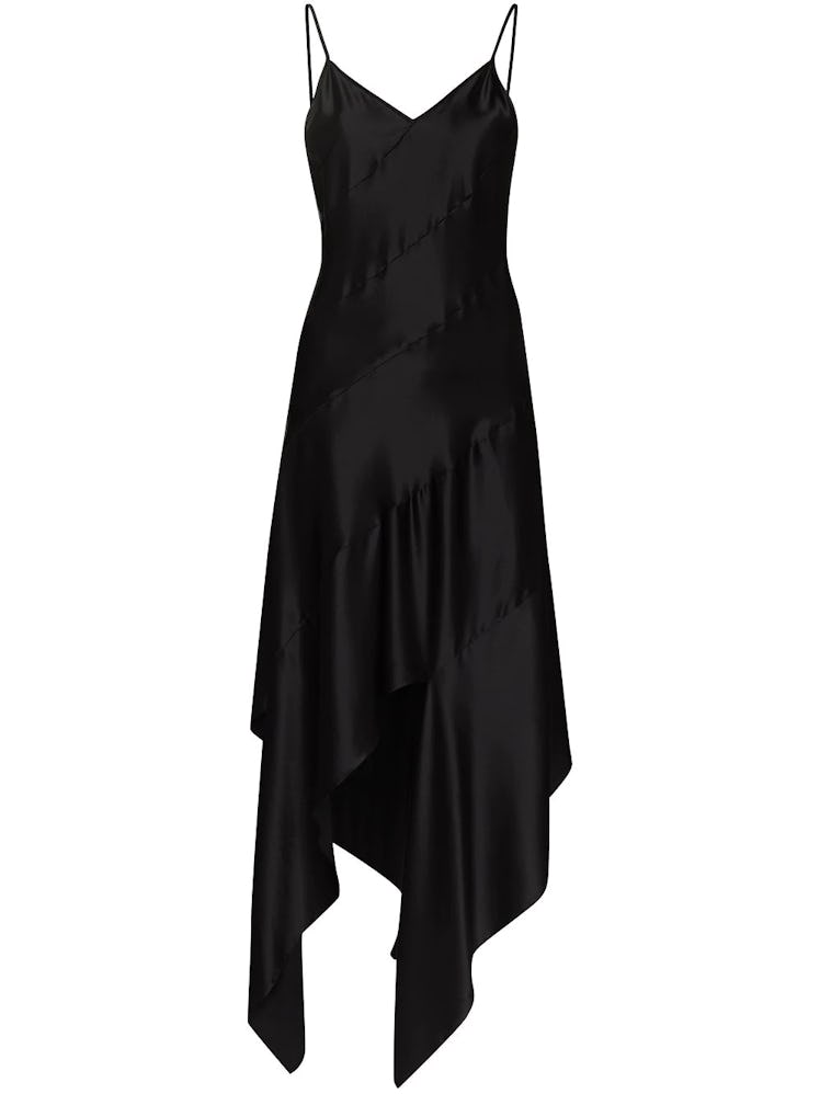Materiel black slip dress