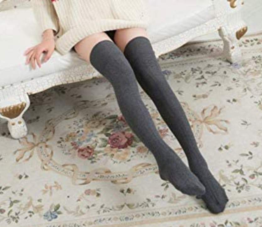 Moon Wood Thigh High Socks