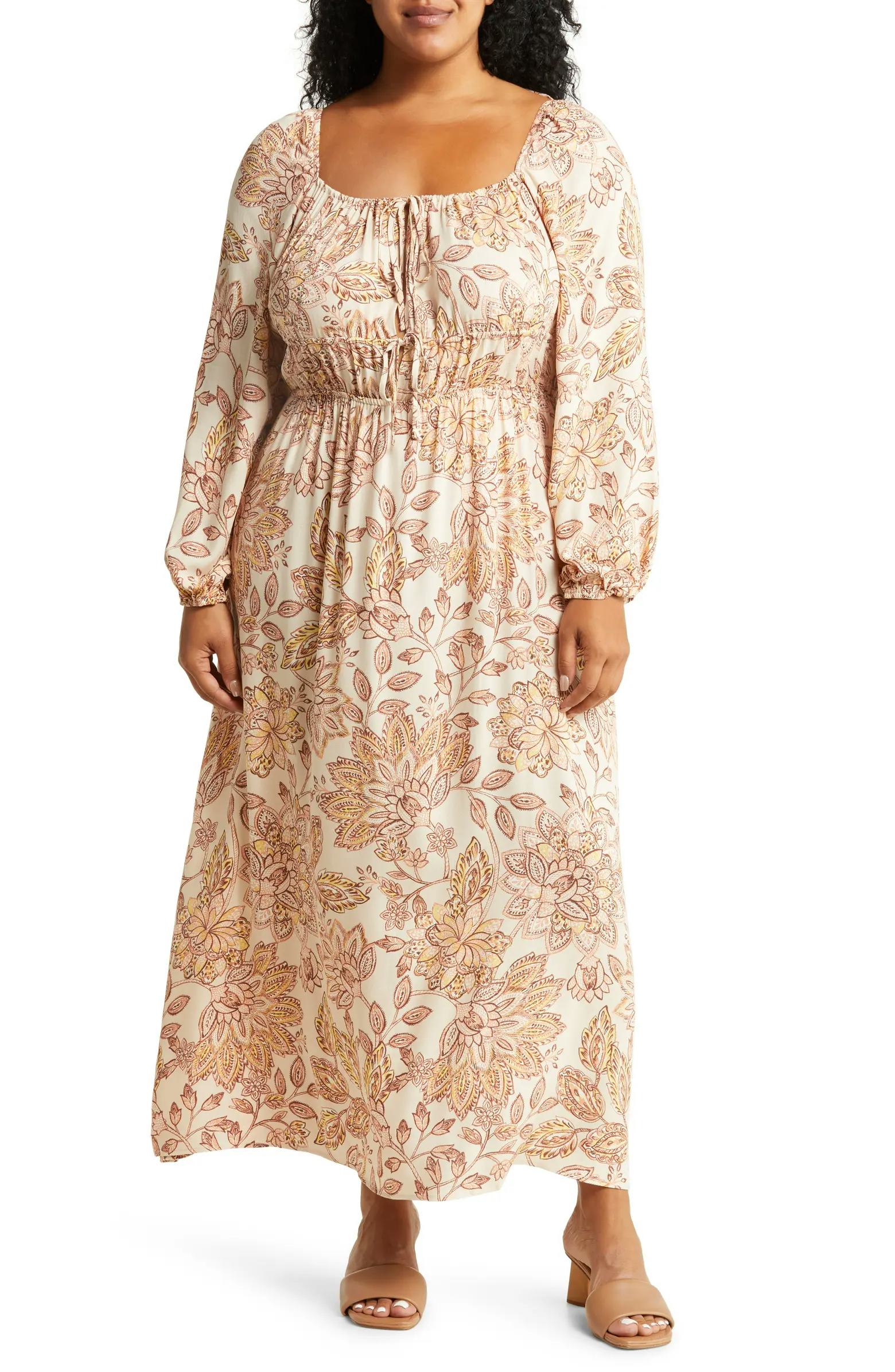 Fourteenth Place Emery Floral Long Sleeve Midi Dress