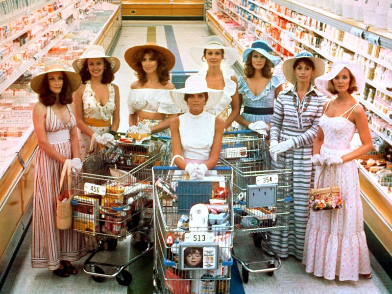 A scene from the movie 'Stepford Wives' in a shopping mall
