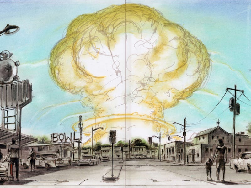 A sketch of an explosion from the Fallout intro