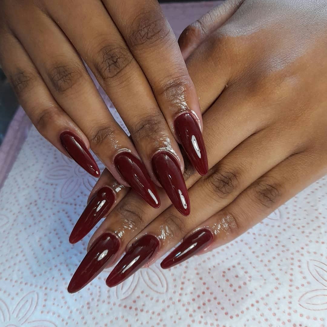Bold Maroon Single Nail Design Trend