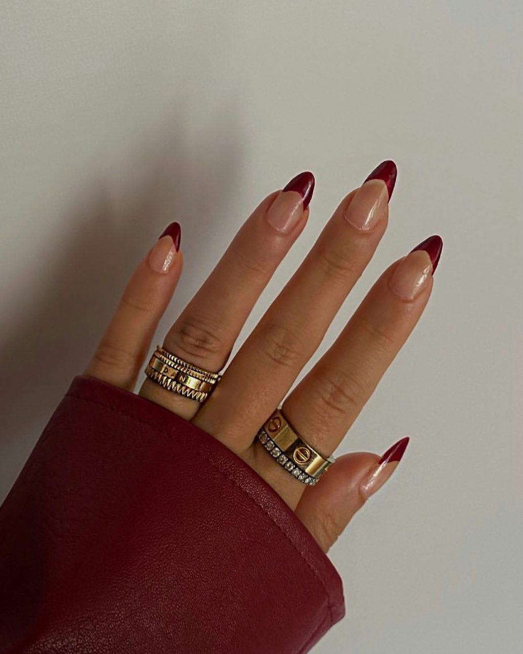 Bold Maroon Single Nail Design Trend