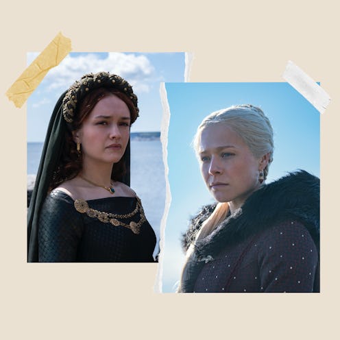 Olivia Cooke as Alicent Hightower and Emma D'Arcy as Rhaenyra Targaryen in 'House of the Dragon'