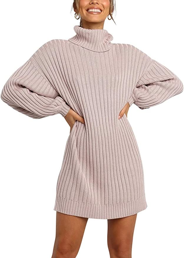 ANRABESS Turtleneck Sweater Dress