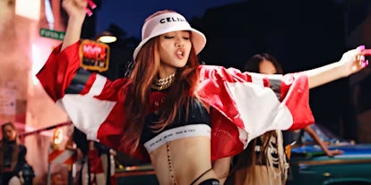 Lisa's outfit in BLACKPINK's "Pink Venom" music video is a perfect Halloween costume idea.