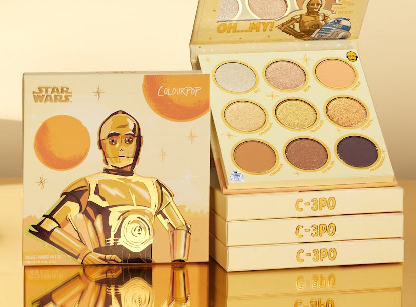 ColourPop's New Star Wars Bring Home The Galaxy Collection: the C3PO eyeshadow palette.