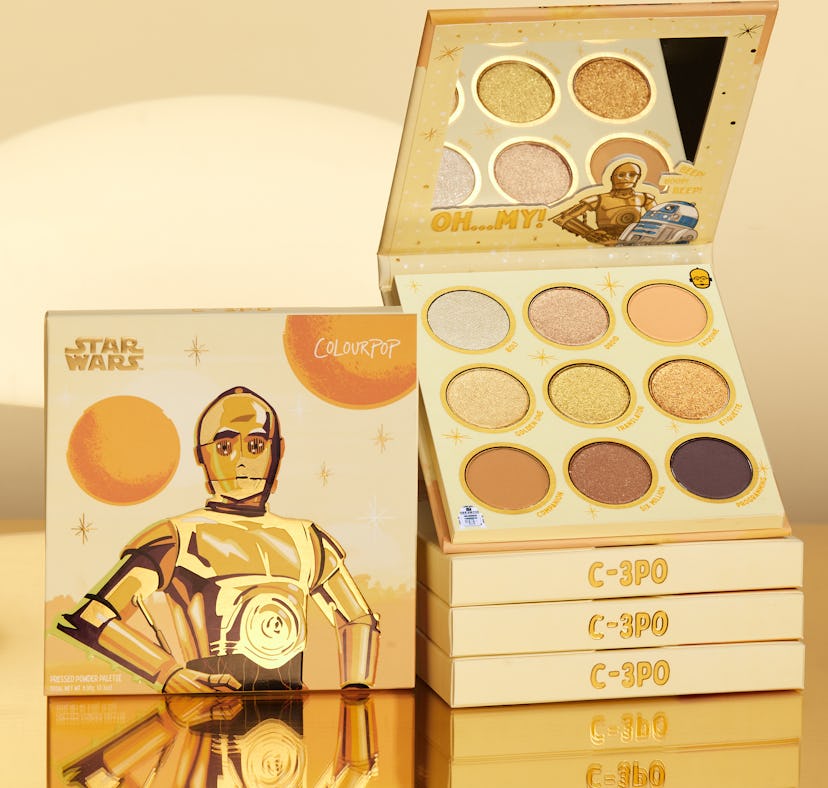 ColourPop's New Star Wars Bring Home The Galaxy Collection: the C3PO eyeshadow palette.