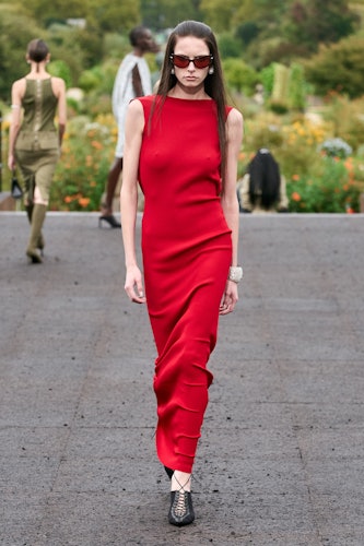 a red dress at Givenchy