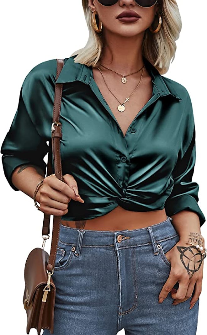 Zeagoo Twisted V-Neck Blouse