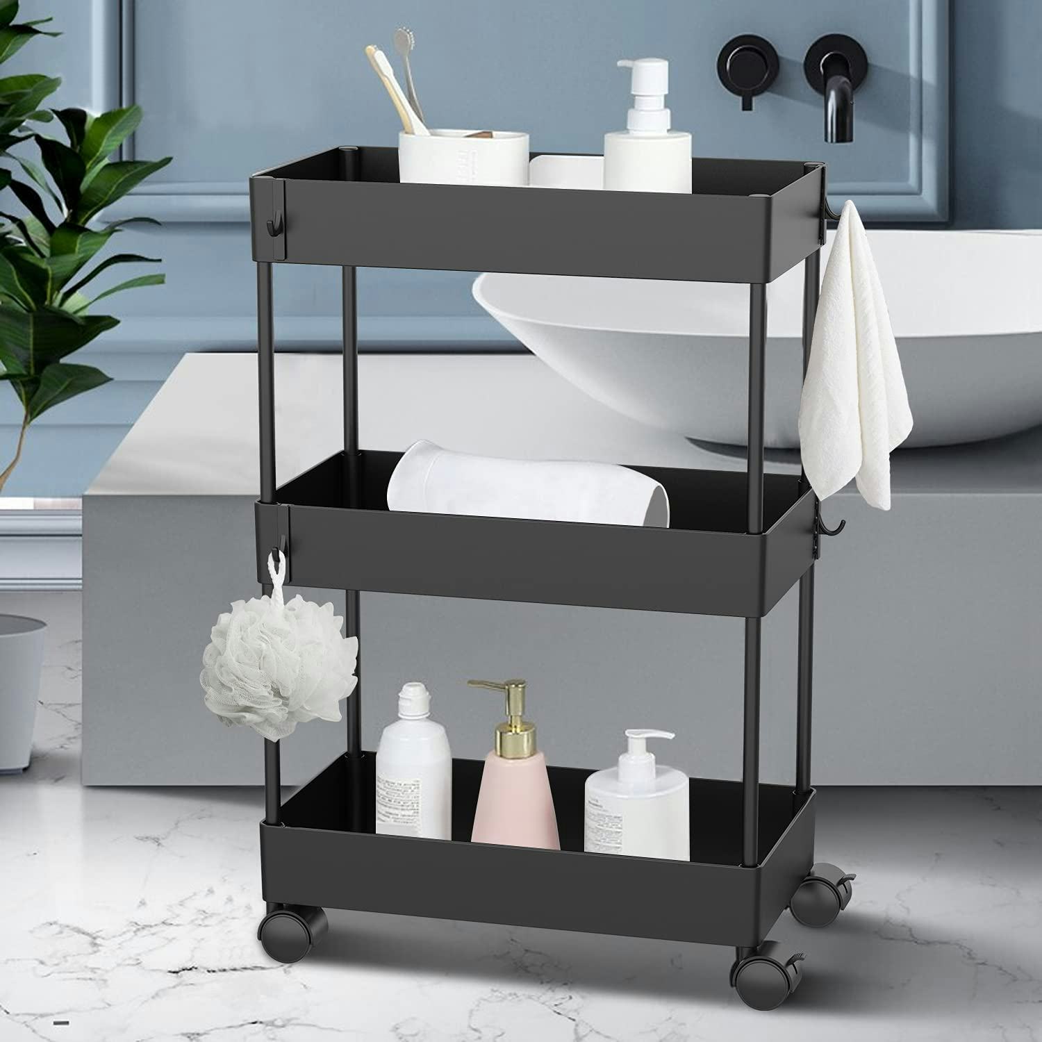 AOJIA Slim 3-Tier Storage Cart