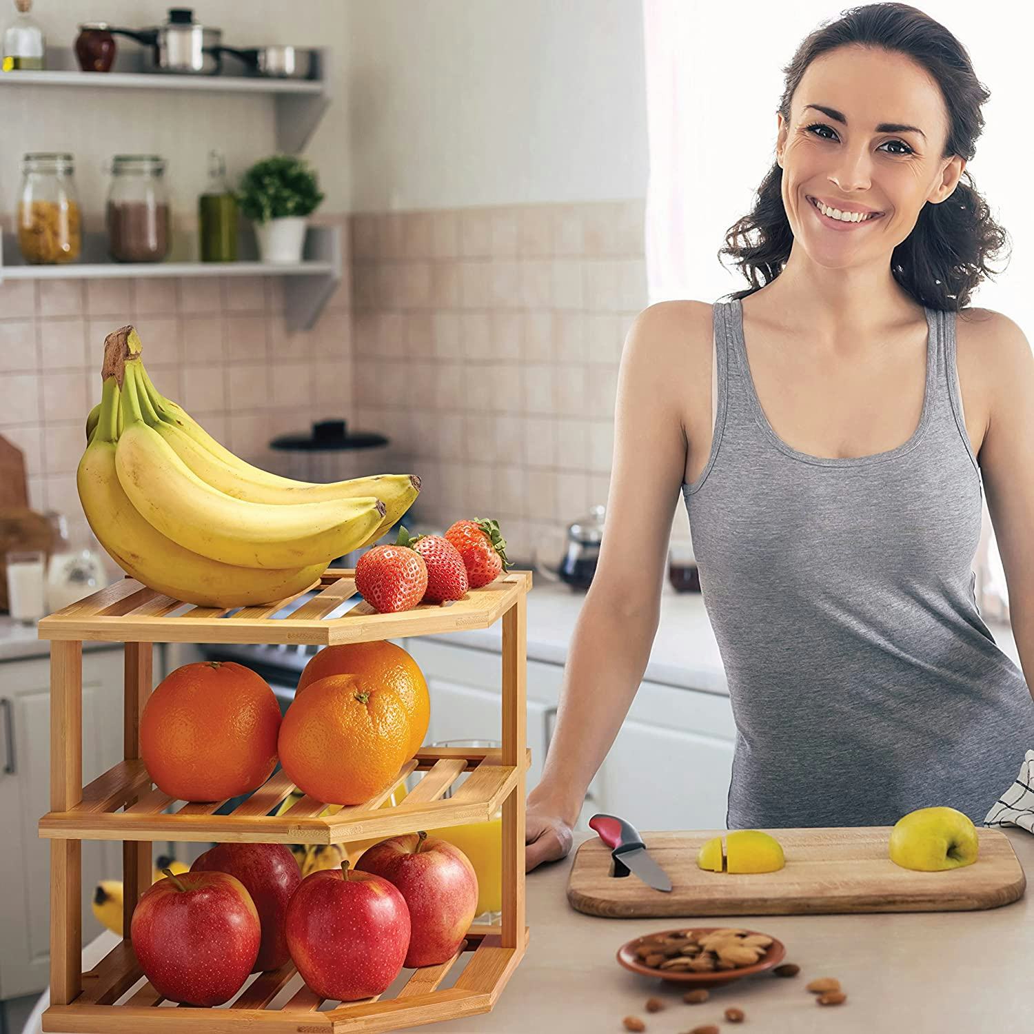 Bambüsi Bamboo Kitchen Corner Shelf