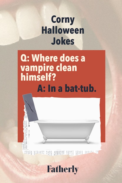 Corny Halloween Jokes: Where does a vampire clean himself? 
