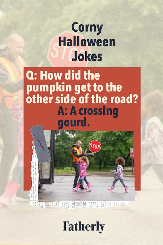 Corny Halloween Jokes: How did the pumpkin get to the other side of the road? 