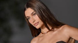 Hailey Bieber at the 2nd Annual Academy Museum Gala before showing off red hair for Halloween 2022.