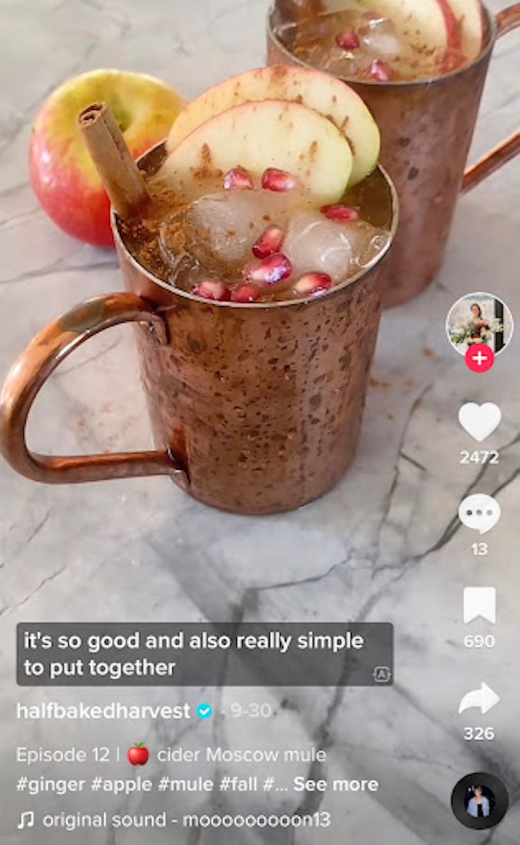This ginger apple Moscow mule is a TikTok drink recipe.