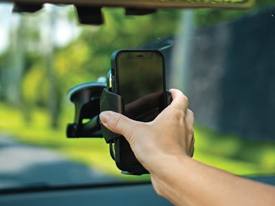 The best car phone mounts for thick cases are sturdy and easy to use — like the one shown in this ph...