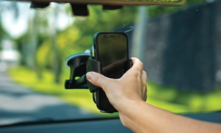 The best car phone mounts for thick cases are sturdy and easy to use — like the one shown in this ph...
