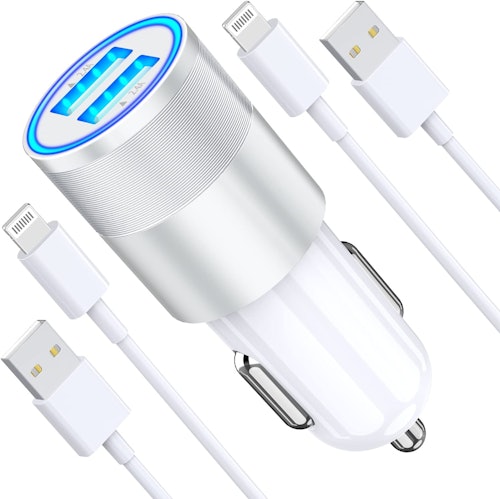 KYOHAYA Dual-Port USB Charging Plug with 2 Lightning Cables