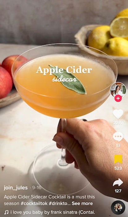This Apple Cider Sidecar is a TikTok cocktail recipe.