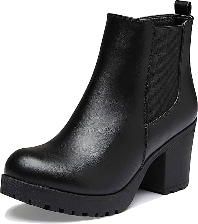 DailyShoes Slip On Chunky Heeled Boots