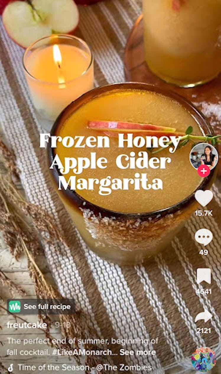 This frozen apple cider margarita is a TikTok drink recipe.