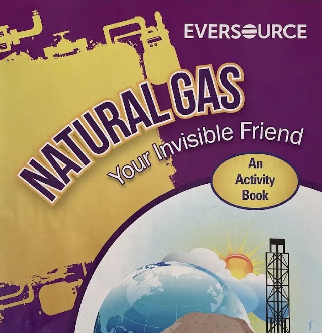 Pro-gas activities books like this one are being distributed to schools by gas companies.