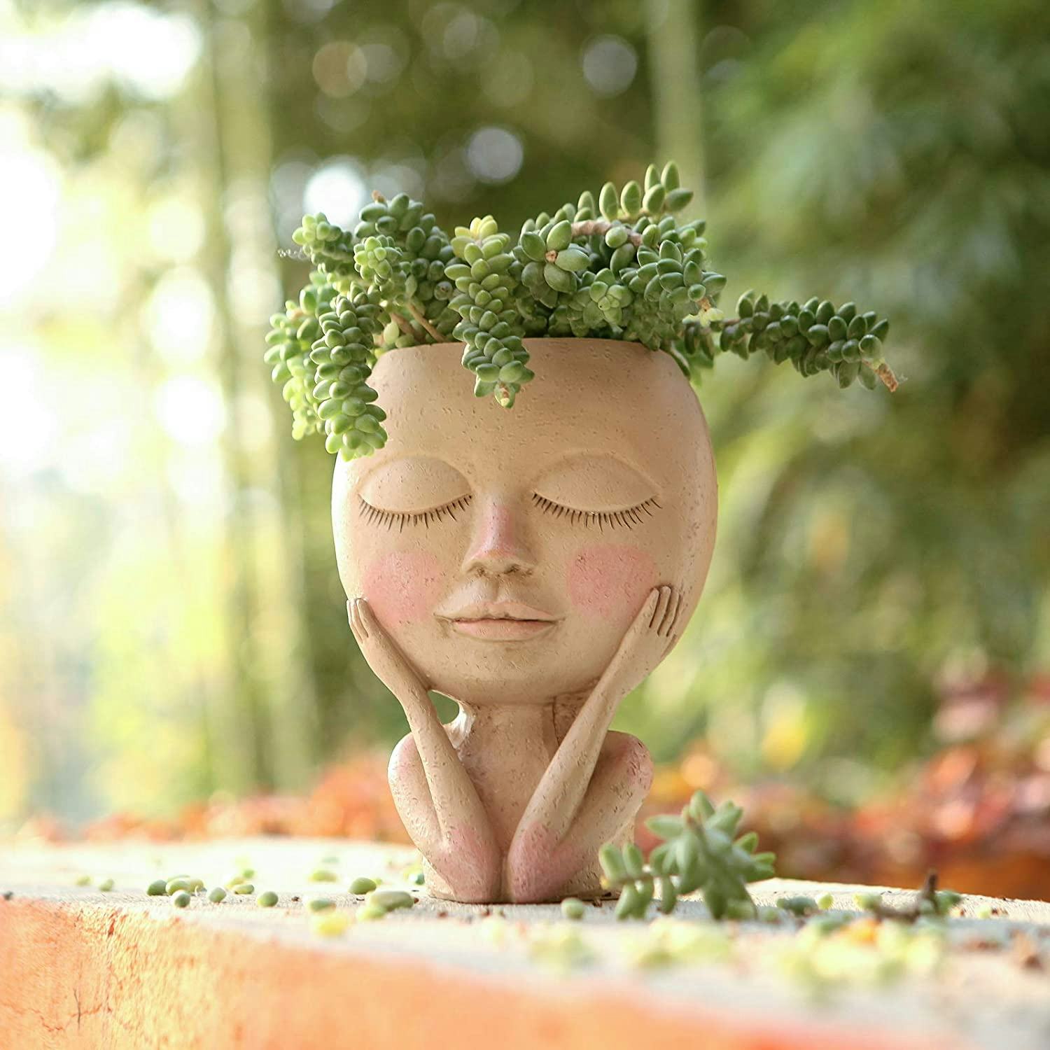 AIMEBBY Face Flower Pot Head Planter Pot